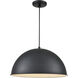 R Series 1 Light 18 inch Satin Black Indoor Pendant Ceiling Light